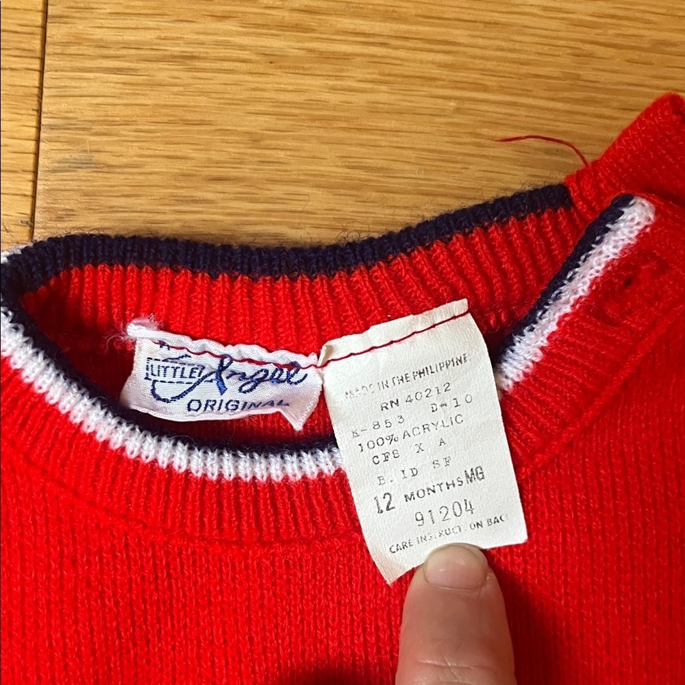 Vintage 80s Disney Red and Navy Mickey Mouse Kids Matching Set - Picture 2 of 9